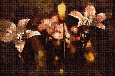 Sanat illüstrasyonu çiçekli klasik arkaplan