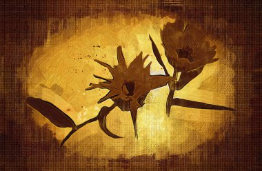 Sanat illüstrasyonu çiçekli klasik arkaplan