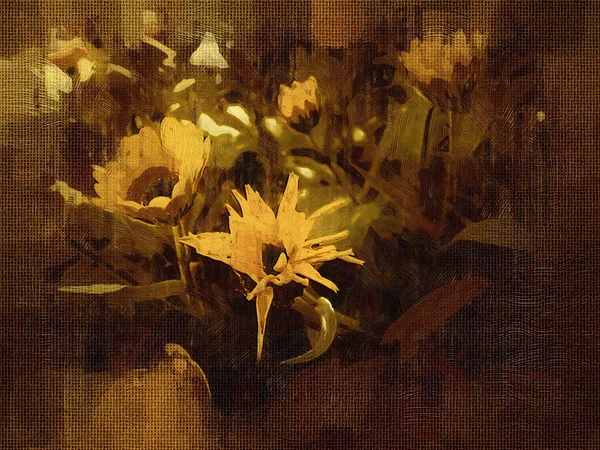 Vintage φόντο με την τέχνη εικονογράφηση λουλούδι — Φωτογραφία Αρχείου