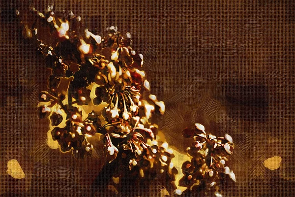 Fundo vintage com arte ilustração flor — Fotografia de Stock