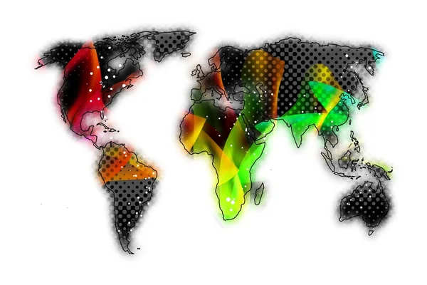 Mapa del mundo pintura diseño arte ilustración — Foto de Stock