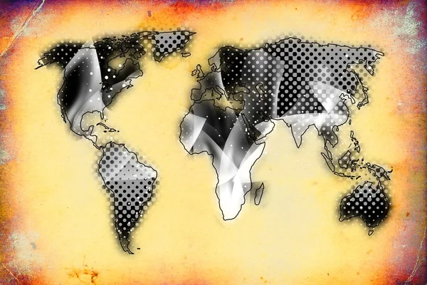 Dünya harita boya sanat tasarlamak — Stok fotoğraf