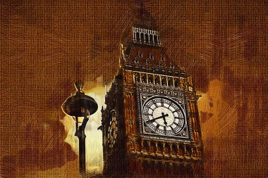 Londra petrol sanat illüstrasyon