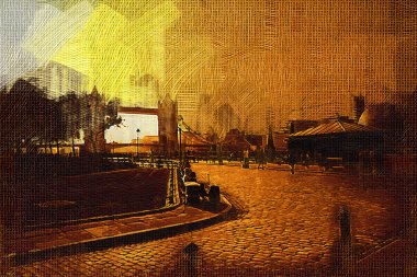 Londra petrol sanat illüstrasyon