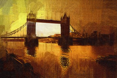 Londra petrol sanat illüstrasyon