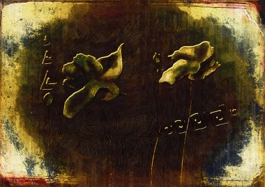 Vintage Yağlıboya Resim Sanat çizim çiçek