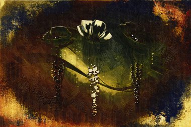 Vintage Yağlıboya Resim Sanat çizim çiçek