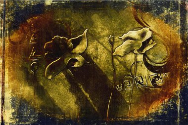 Vintage Yağlıboya Resim Sanat çizim çiçek