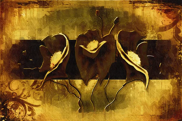 Vintage öljymaalaus taide kuva kukka — kuvapankkivalokuva