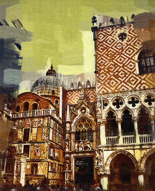 Venedik sanat illüstrasyon resim