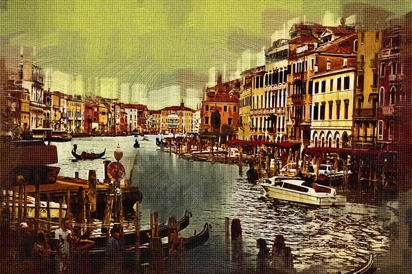 Venice Sztuka Malarstwo ilustracja — Zdjęcie stockowe