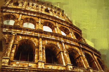 retro tarzı büyük Antik Roma - Coloseum, sanat