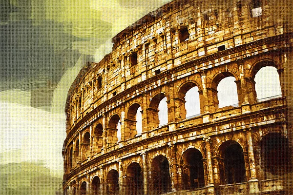 Great antique Rome - Coloseum, artwork in retro style — Stock Photo, Image