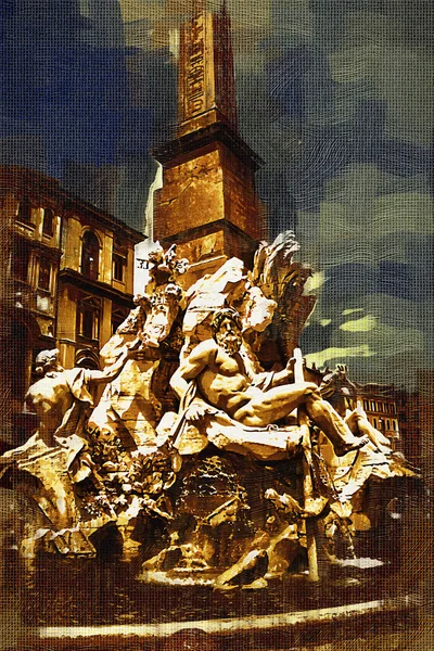 Roma İtalya sanat illüstrasyon — Stok fotoğraf