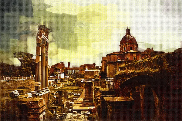 Roma Itália ilustração da arte — Fotografia de Stock