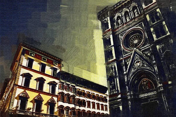 Florence art illustration painting — Stock Photo, Image