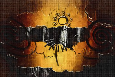 Afrikalı etnik retro-klasik illüstrasyon