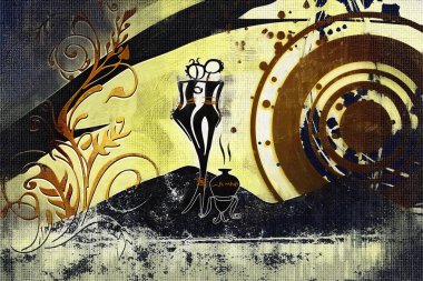 Afrikalı etnik retro-klasik illüstrasyon