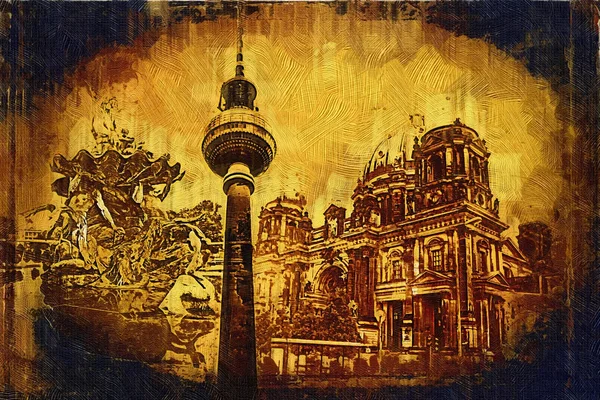 Ilustracja projekt Berlin — Zdjęcie stockowe