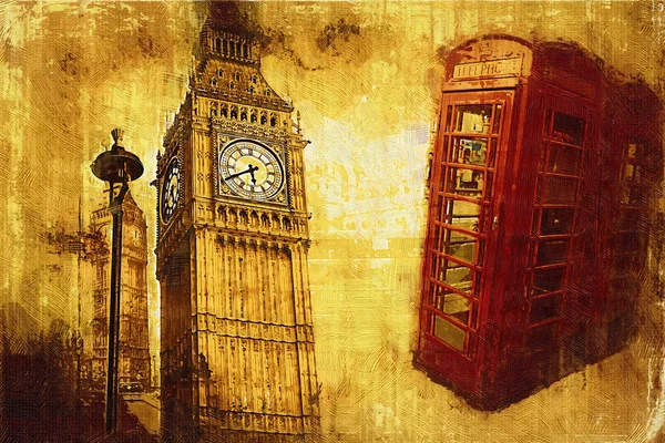 Londres ilustración de diseño de arte —  Fotos de Stock