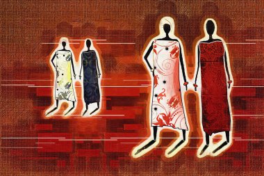 Afrikalı etnik retro-klasik illüstrasyon