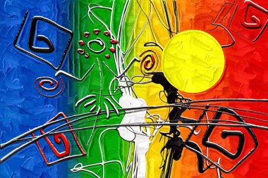 Afrikalı etnik retro-klasik illüstrasyon