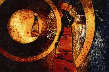 Afrikalı etnik retro-klasik illüstrasyon