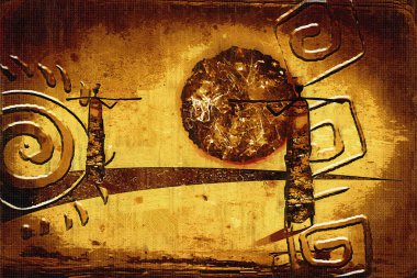 Afrikalı etnik retro-klasik illüstrasyon