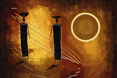 Afrikalı etnik retro-klasik illüstrasyon