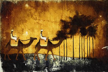 Afrikalı etnik retro-klasik illüstrasyon