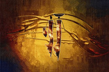 Afrikalı etnik retro-klasik illüstrasyon