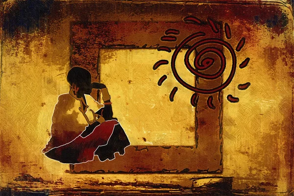 Illustration vintage rétro ethnique africaine — Photo