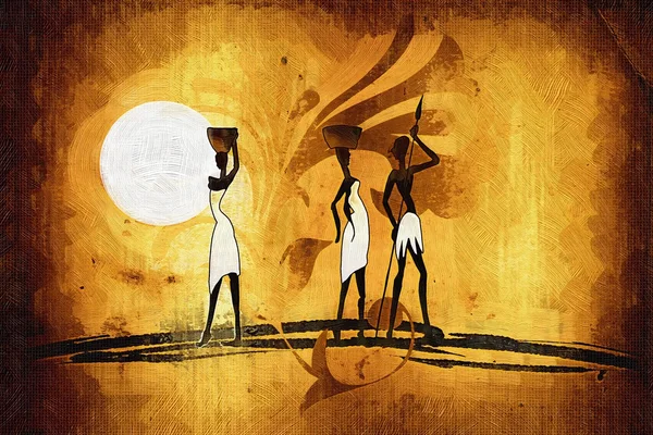 아프리카 민족의 고전주의적 인 삽화 — 스톡 사진