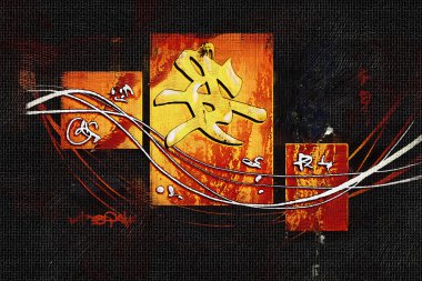 Feng shui sanat Çin stili illüstrasyon