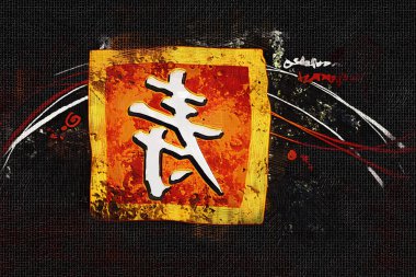 Feng shui sanat Çin stili illüstrasyon