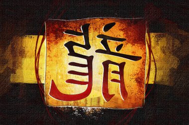 Feng shui sanat Çin stili illüstrasyon