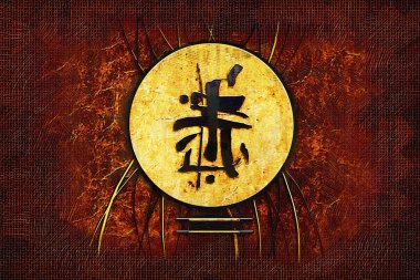 Feng shui sanat Çin stili illüstrasyon