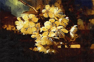 Sanat illüstrasyonu çiçekli klasik arkaplan