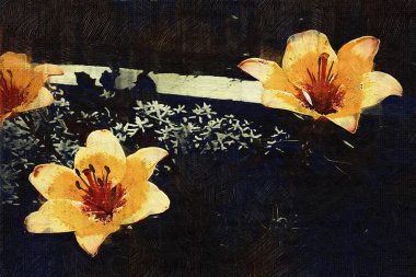 Sanat illüstrasyonu çiçekli klasik arkaplan