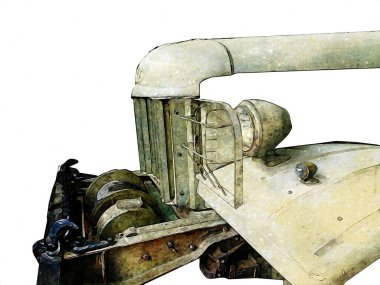 Zırhlı Araç Teknik Askeri Kamyon Sanat Çizimi