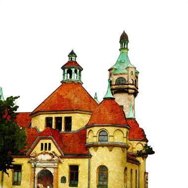 Sopot sanat çiziminde kare ve gezinti mimari dönüm noktası