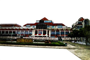 Sopot sanat çiziminde kare ve gezinti mimari dönüm noktası