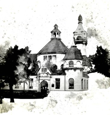 Sopot sanat çiziminde kare ve gezinti mimari dönüm noktası