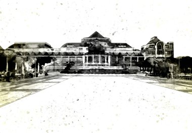 Sopot sanat çiziminde kare ve gezinti mimari dönüm noktası