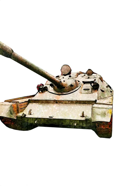 Vintage Tank Geïsoleerde Tekening Schets Kunst Illustratie — Stockfoto