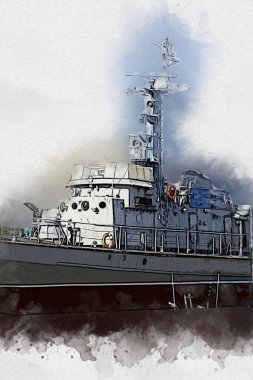 Askeri gemi, Atlantik Denizi 'nin engebeli çizimlerinden geçiyor.