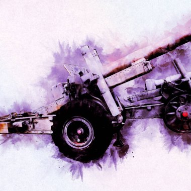 Savaş alanı topu askeri sanat çizimi çizimi