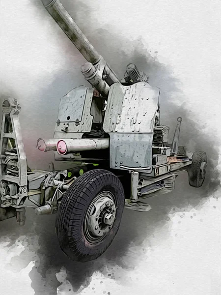 Aircraft Gun Art Illustration Military Drawing Sketch — 스톡 사진