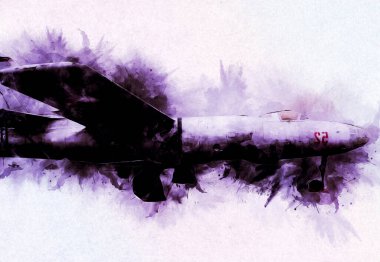 Amerikan savaş uçağı resim sanatı klasiği çiziyor.