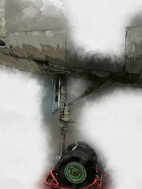 Amerikan savaş uçağı resim sanatı klasiği çiziyor.